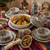 service de table en poterie artisanale